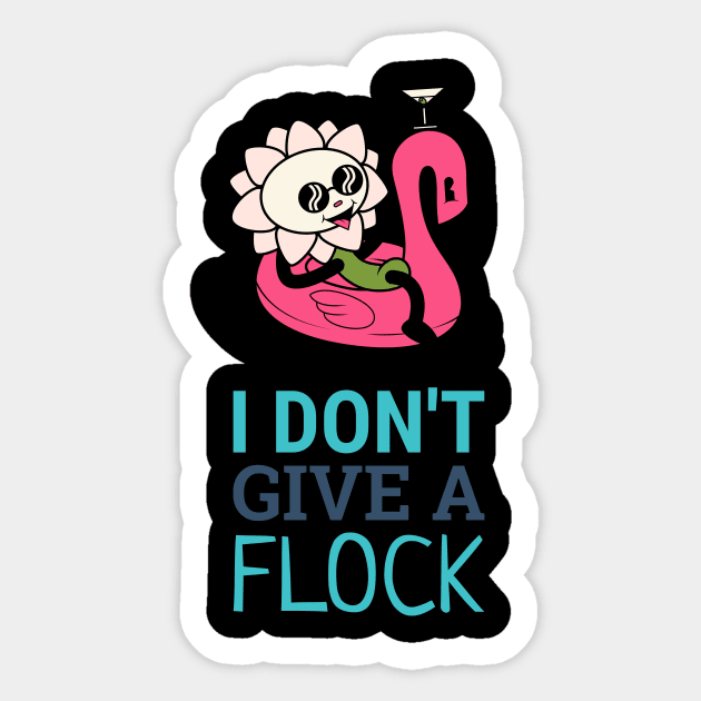 I dont give a flock flamingo Sticker by Turtokart